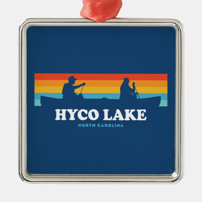 Hyco Lake North Carolina Canoe Metal Ornament (Front)