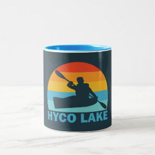 Hyco Lake North Carolina Kayak Two-Tone Coffee Mug