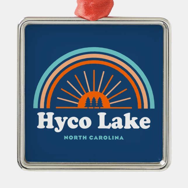 Hyco Lake North Carolina Rainbow Metal Ornament (Front)