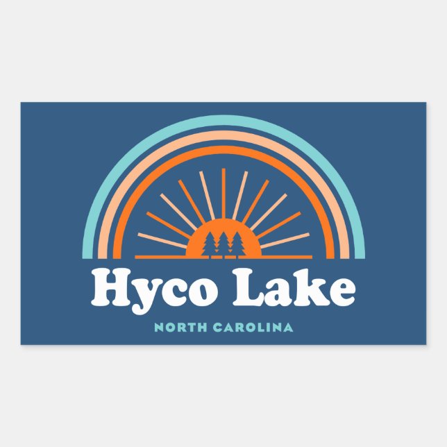 Hyco Lake North Carolina Rainbow Rectangular Sticker (Front)