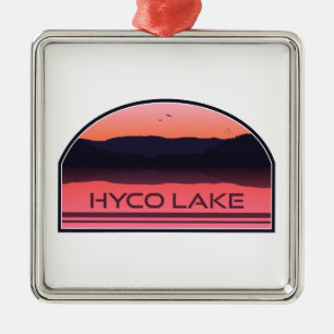 Hyco Lake North Carolina Red Sunrise Metal Ornament