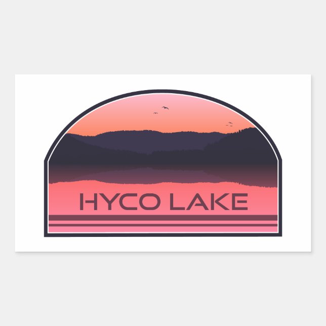 Hyco Lake North Carolina Red Sunrise Rectangular Sticker (Front)