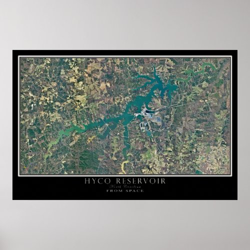 Hyco Lake North Carolina Satellite Poster Map