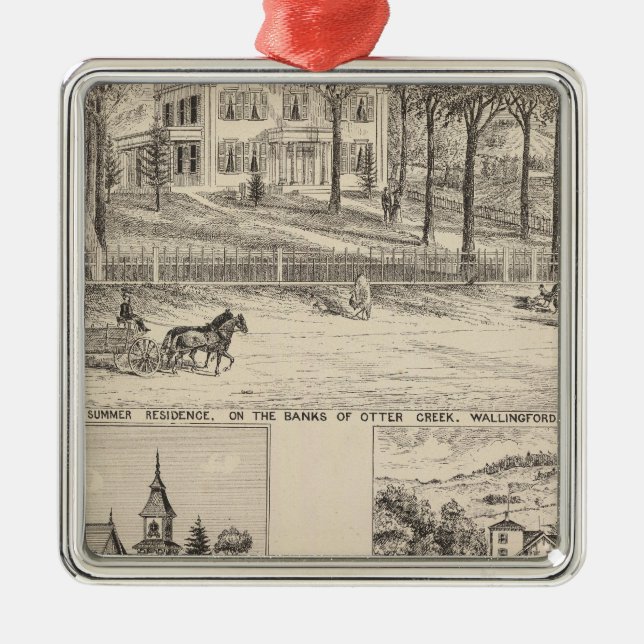 Hyde Hotel in Wallingford Metal Ornament (Front)