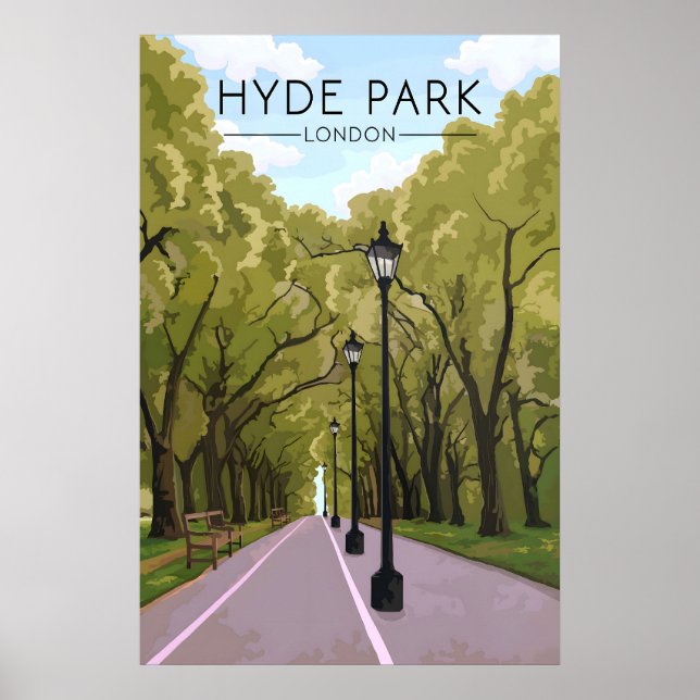 Hyde Park London Travel Poster (Front)