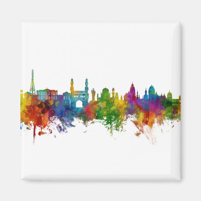 Hyderabad Skyline India Magnet (Front)