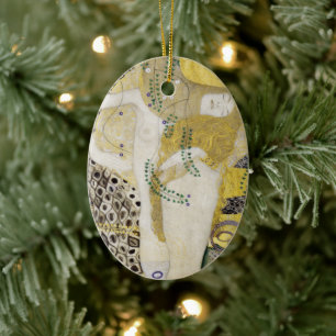 Hydra (aka Water Serpents I) by Gustav Klimt Ceramic Ornament