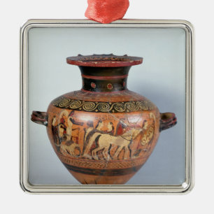 Hydra depicting the departure of a warrior metal ornament