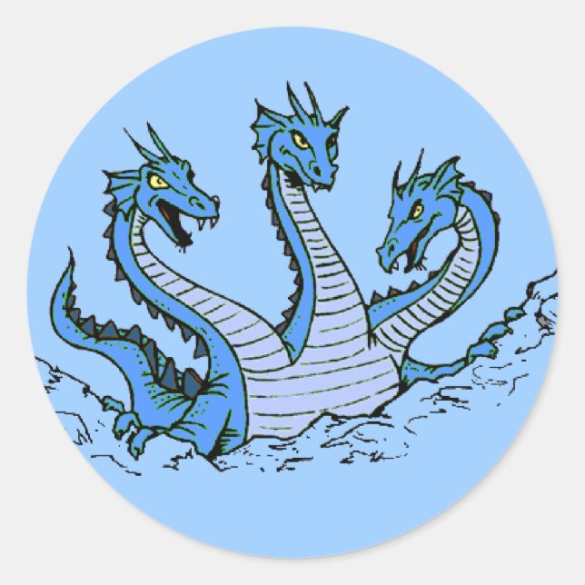 Hydra Dragon Classic Round Sticker (Front)