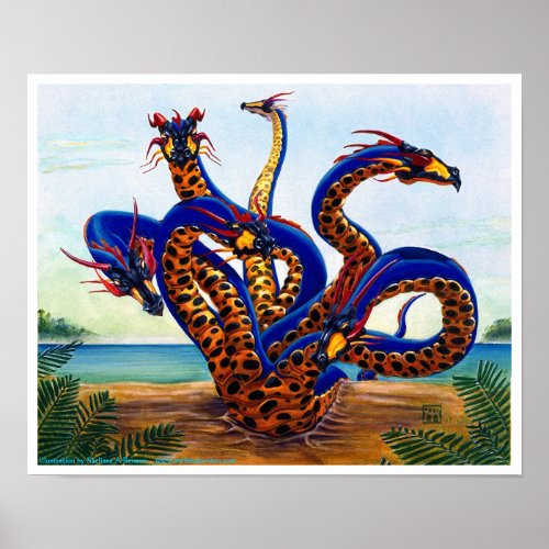 Hydra Dragon on Beach Dragon print