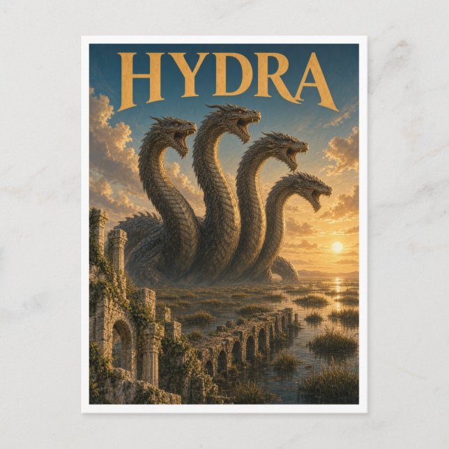 Hydra, Gothic Fantasy Monster Postcard (Front)