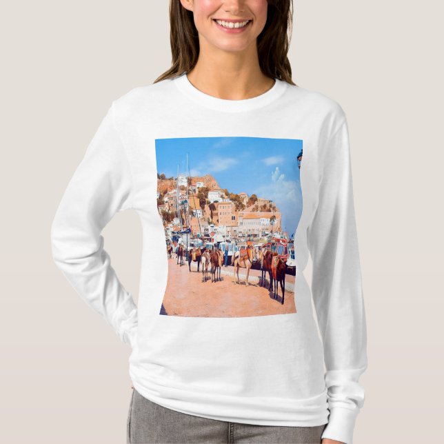 HYDRA - mules at the port T-Shirt (Front)