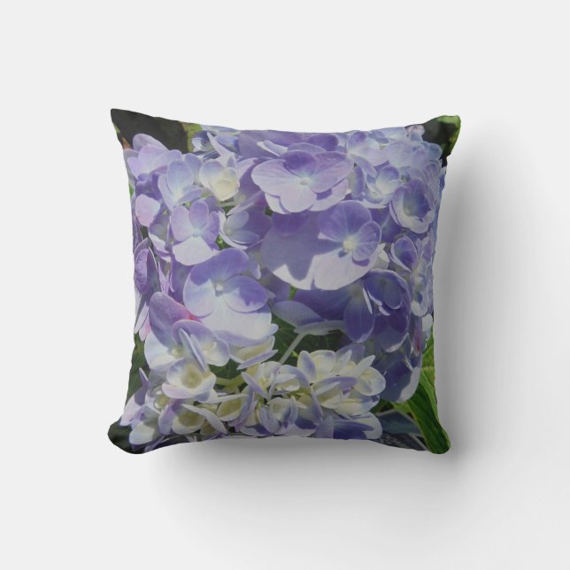 Hydragea light blue purple  pillow (Front)