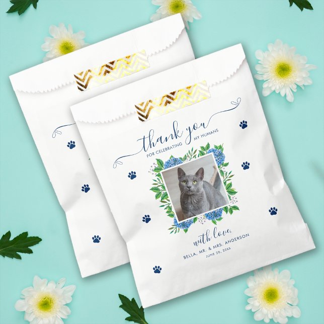 Hydrangea 1 Photo Custom Pet Cat Treat Wedding Favor Bag (Creator Uploaded)