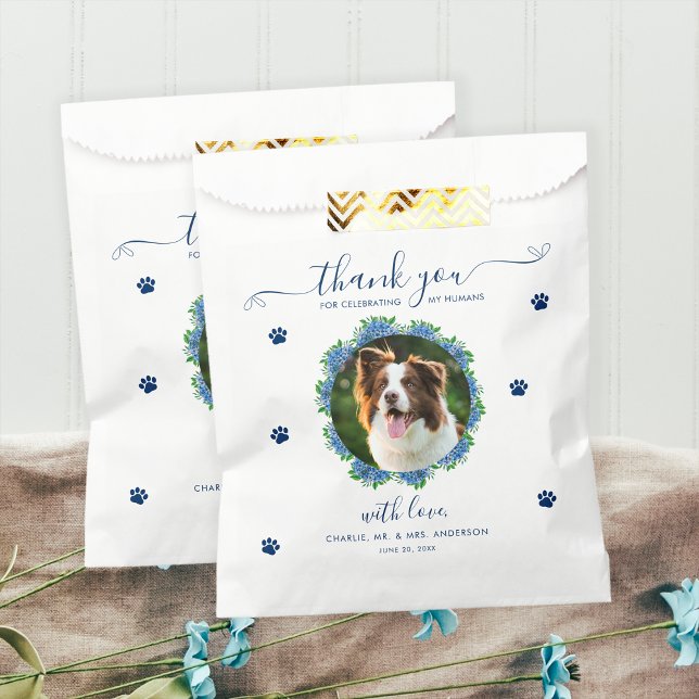 Hydrangea 1 Photo Custom Pet Wedding Dog Favor Bag (Creator Uploaded)