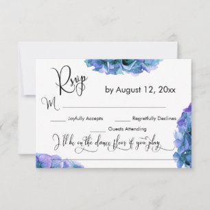 Hydrangea and Calligraphy Song Request RSVP Card