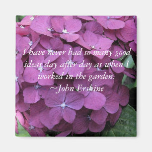 Hydrangea and Gardening Quote Magnet