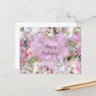 Hydrangea and Roses - Vintage Bouquet in Oil      Postcard