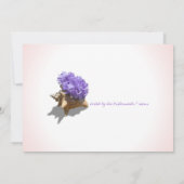 Hydrangea and Seashell Bridal Shower Lavender Invitation (Back)
