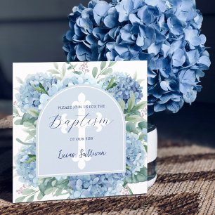 Hydrangea Arch Baptism Invitation