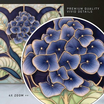 Hydrangea Art Deco Floral Wall Decor Art Nouveau Ceramic Tile | Zazzle