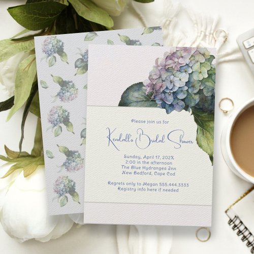 Hydrangea Art Pastels Bridal Shower Invitation