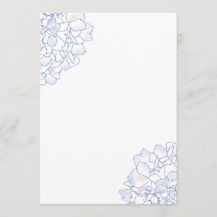 Hydrangea Art White Wedding Program Paper