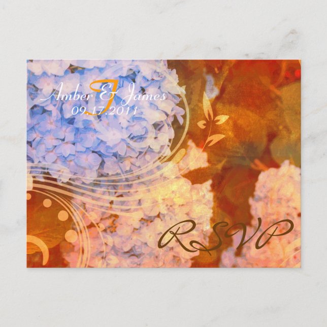 Hydrangea Autumn RSVP Postcard (Front)