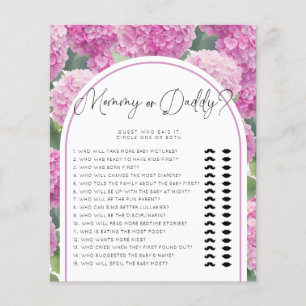 Hydrangea Baby Shower Mommy or Daddy Games