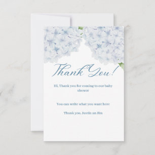 Hydrangea Baby Shower Thank You Card