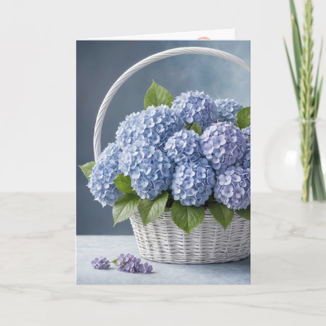 Hydrangea Basket For Birthday Card (Front)