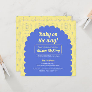 Hydrangea Block Baby Shower Invitation