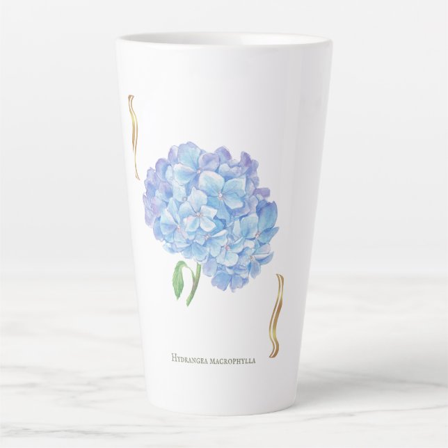 Hydrangea Bloom – Vintage Botanical Flower  Latte Mug (Front)