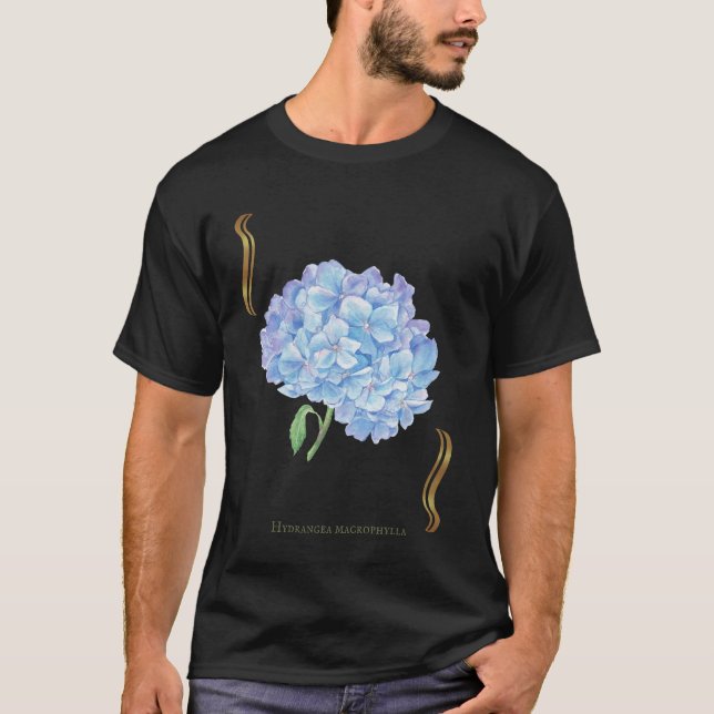 Hydrangea Bloom – Vintage Botanical Flower  T-Shirt (Front)