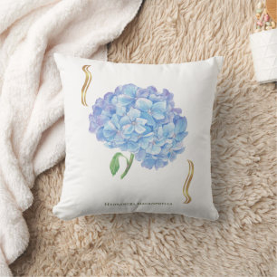 Hydrangea Bloom – Vintage Botanical Flower Throw Pillow