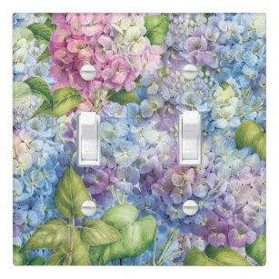 Hydrangea flower single light switch plate cover
