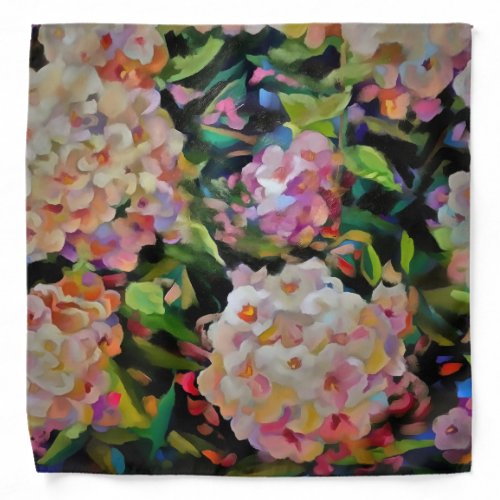 Hydrangea Blossom Decorative Floral Art Pink  Bandana