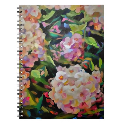 Hydrangea Blossom Decorative Floral Art Pink  Notebook