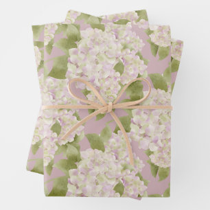 Hydrangea blossoms wrapping paper sheets
