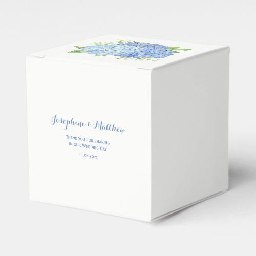 Hydrangea Blue Floral Wedding Favor Boxes