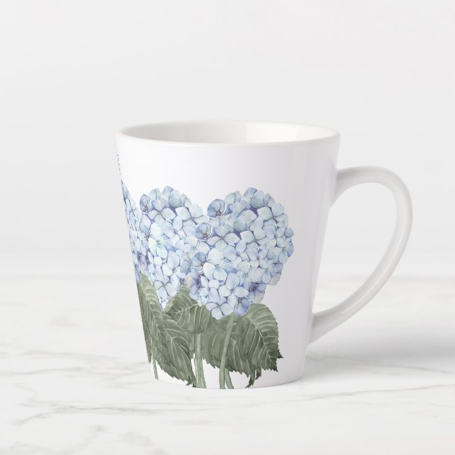 Hydrangea Blue Flower  Latte Mug (Right)