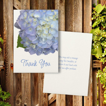 Hydrangea Blue Flower Thank You Message Invitation by BlueHyd at Zazzle