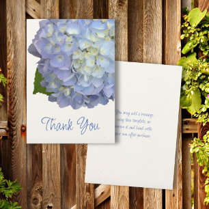 Hydrangea Blue Flower Thank You Message Invitation
