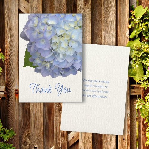 Hydrangea Blue Flower Thank You Message Invitation