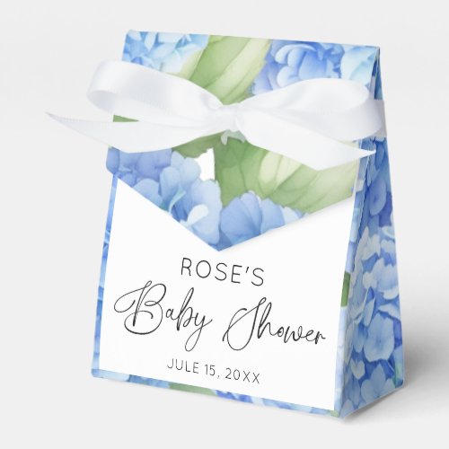 Hydrangea Blue Flowers Its a Boy Baby Shower Favor Boxes