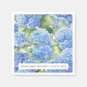 Hydrangea Blue Flowers It's a Boy Baby Shower Napkins
