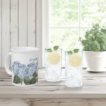Hydrangea Blue Flowers Summer Porcelain  Beverage Pitcher<br><div class="desc">Elevate your summer entertaining with this personalized ceramic pitcher, adorned with lush blue hydrangeas reminiscent of a breezy Nantucket summer. Whether serving iced tea on the porch or fresh lemonade at a garden party, this timeless piece brings coastal elegance to every gathering. Customize it with your name or a special...</div>