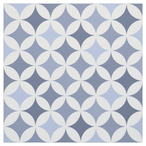 Hydrangea Blue Geometric Hypocycloid Pattern Fabric