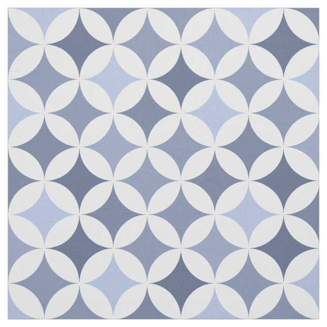 Hydrangea Blue Geometric Hypocycloid Pattern Fabric (Swatch)