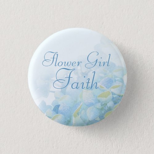 Hydrangea blue green flower girl wedding pin